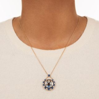 Victorian Essex Crystal Dog Portrait Pendant