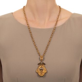 Victorian Etruscan Revival and Seed Pearl Locket