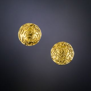  Victorian Etruscan Revival Ball Stud Earrings