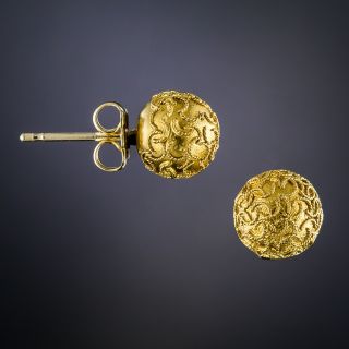  Victorian Etruscan Revival Ball Stud Earrings