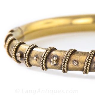 Victorian Etruscan Revival Bangle  Bracelet 