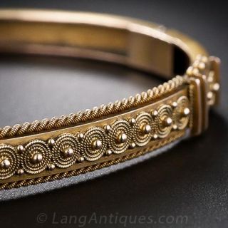 Victorian Etruscan Revival Bangle Bracelet