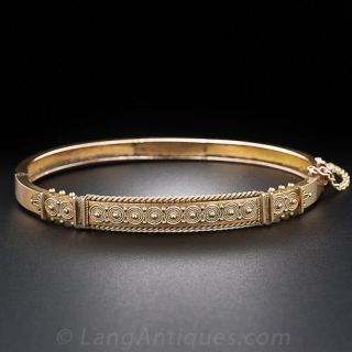 Victorian Etruscan Revival Bangle Bracelet