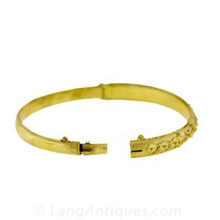 Victorian Etruscan Revival Bangle Bracelet