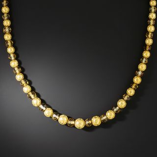 Etruscan Revival Citrine Bead Necklace  - 3