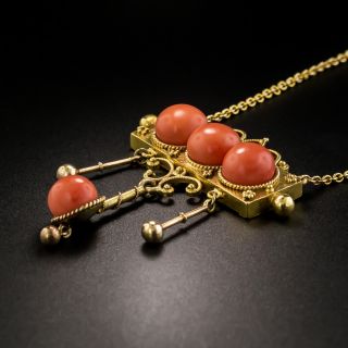 Victorian Etruscan Revival Coral Necklace