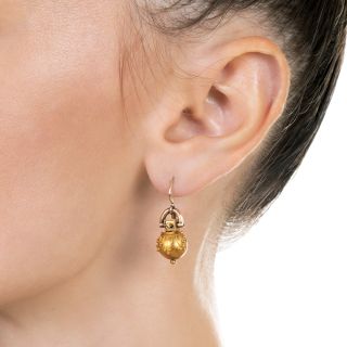 Victorian Etruscan Revival Drop Earrings