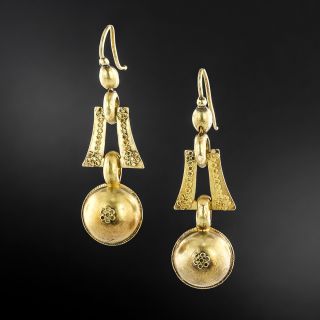 Victorian Etruscan Revival Drop Earrings - 3