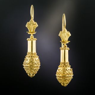 Victorian Etruscan Revival Earrings, Circa 1875
