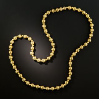 Victorian Etruscan Revival Gold Bead Necklace