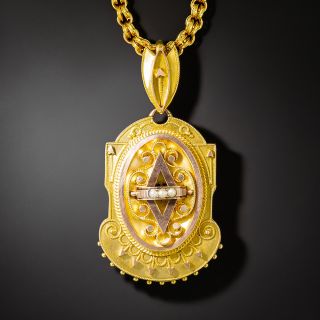 Victorian Etruscan Revival Locket Necklace - 2