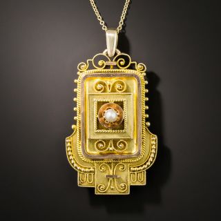 Victorian Etruscan Revival Pendant Locket - 2