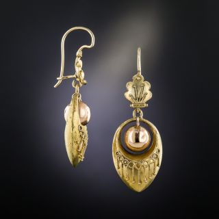 Victorian Etruscan Revival Style Drop Earrings