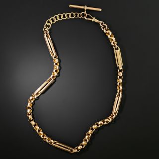 Victorian Faceted Link and Bar Rose Gold Chain - 2