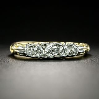 Victorian Five-Stone Carved Diamond Ring - 2