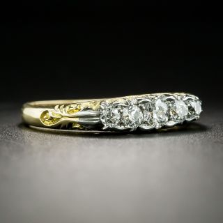 Victorian Five-Stone Carved Diamond Ring