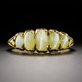 Victorian Five-Stone Cat's Eye Chrysoberyl Ring - 2