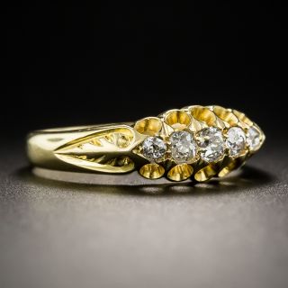 Victorian Five-Stone Diamond Carved Ring