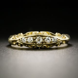 Victorian Five Stone Diamond Wedding Band - 2