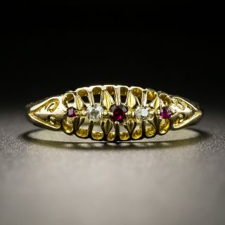 Victorian Five-Stone Ruby and Diamond Ring - 2