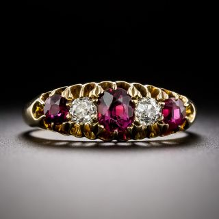 Victorian Five-Stone Ruby and Diamond Ring - 3
