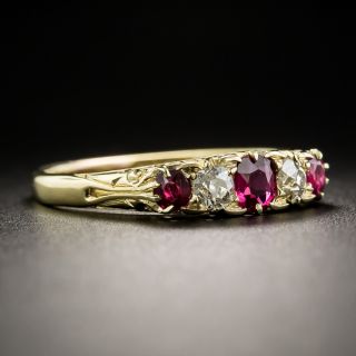 Victorian Five-Stone Ruby and Diamond Ring