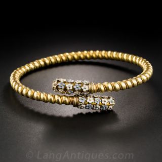 Victorian Floral Enamel Bypass Bracelet