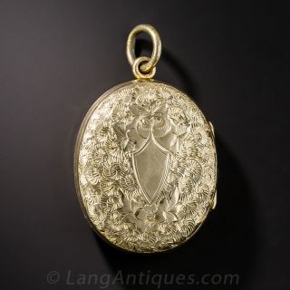 Victorian Floral Engraved Locket