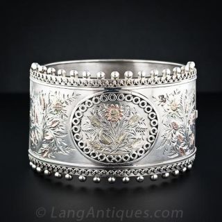 Victorian Silver Bangle Bracelet