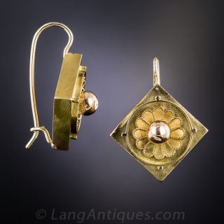 Victorian Flower Motif Drop Earrings