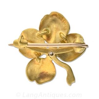 Victorian Four Leaf Clover Pin