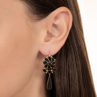 Victorian "French Jet" Dangle Earrings