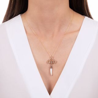 Victorian Freshwater Pearl and Seed Pearl Pendant/Brooch