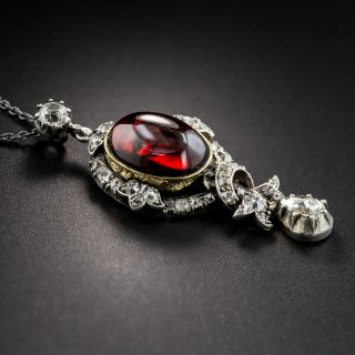 Victorian Garnet And Diamond Drop Necklace