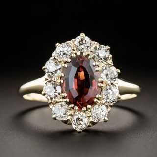 Victorian Garnet and Diamond Halo Ring - 2