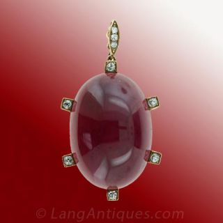 Victorian Garnet and Diamond Pendant Main View