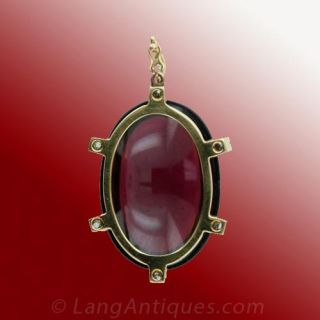 Victorian Garnet and Diamond Pendant