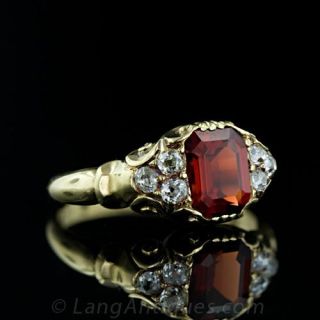 Victorian Garnet and Diamond Ring