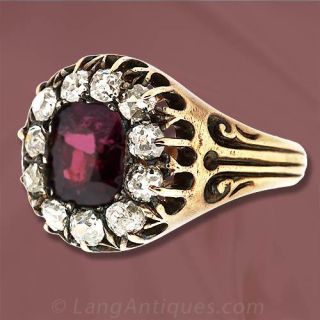Victorian Garnet and Diamond Ring