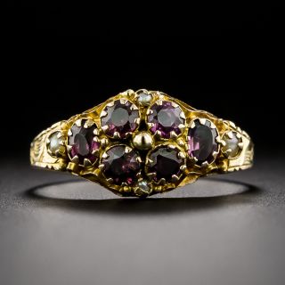 Victorian Garnet and Natural Pearl Ring, Circa 1917 - 3