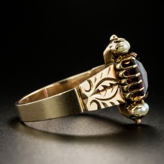 Victorian Garnet and Pearl Ring