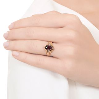 Victorian Garnet and Seed Pearl Ring