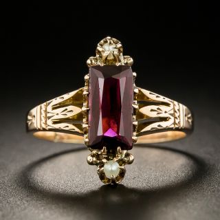 Victorian Garnet and Seed Pearl Ring - 2