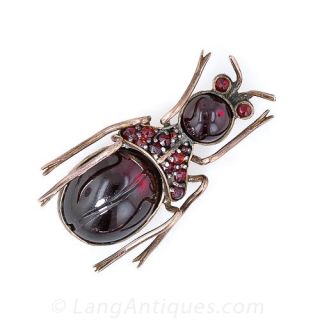 Victorian Garnet Bug Pin