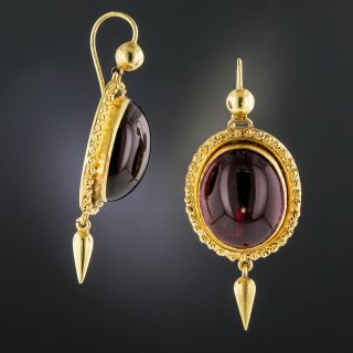 Victorian Garnet Carbuncle Earrings