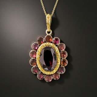 Victorian Garnet Cluster Pendant - 2