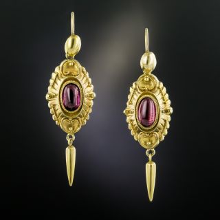 Victorian Garnet Dangle Earrings  - 2