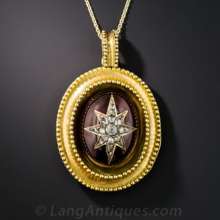 Victorian Garnet Diamond Star Pendant
