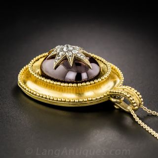 Victorian Garnet Diamond Star Pendant