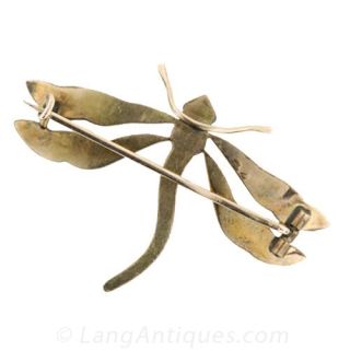 Victorian Garnet Dragonfly Brooch